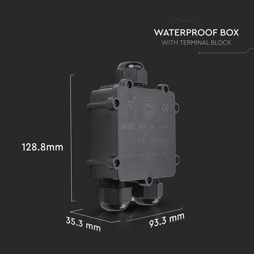 Wasserdichte Abzweigdose IP68 schwarz