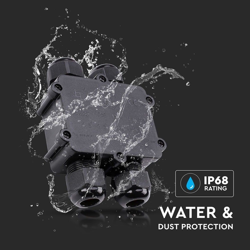 Wasserdichte Abzweigdose IP68 schwarz