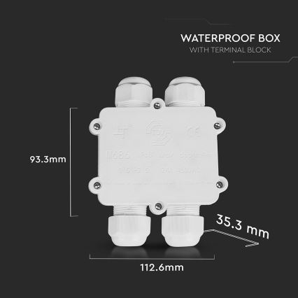 Wasserdichte Abzweigdose IP68 weiß
