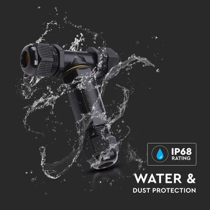 Wasserdichter Verbindungskonnektor IP68 schwarz