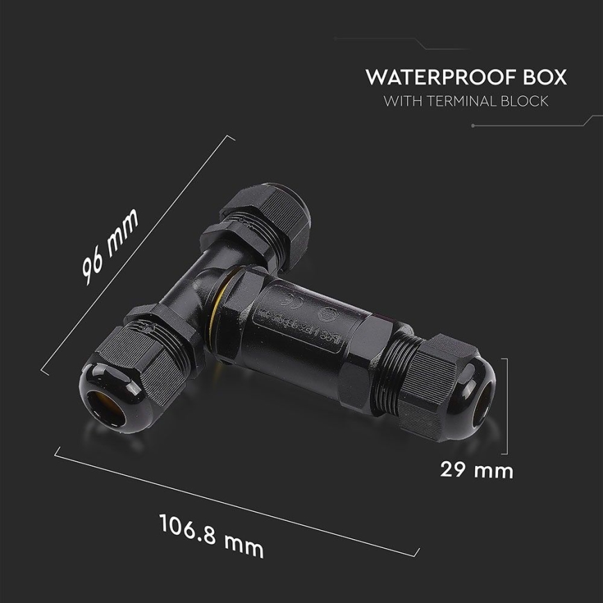 Wasserdichter Verbindungskonnektor IP68 schwarz