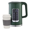 Wasserkocher mit LCD-Anzeige 1,7 l 2200W/230V grün + Reisetasse 450 ml