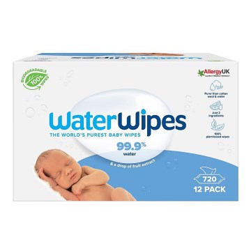 WaterWipes - SET 12x Plastikfreie Feuchttücher 60 Stk. (720 Stk.)