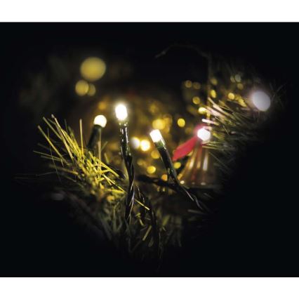 Weihnachtliche LED-Outdoor-Lichterkette 80xLED/13m IP44 warmweiß