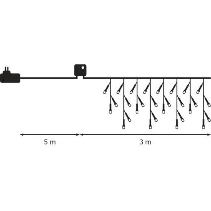 Weihnachtliche Lichterkette CHAIN IP44 3m 180xLED