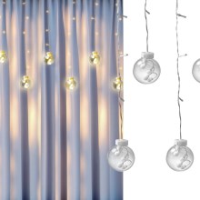 Weihnachtlicher LED-Lichtervorhang WISH BALLS 108xLED/8 Funktionen 4,5 m warmweiβ