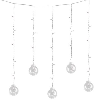 Weihnachtlicher LED-Lichtervorhang WISH BALLS 108xLED/8 Funktionen 4,5 m warmweiβ