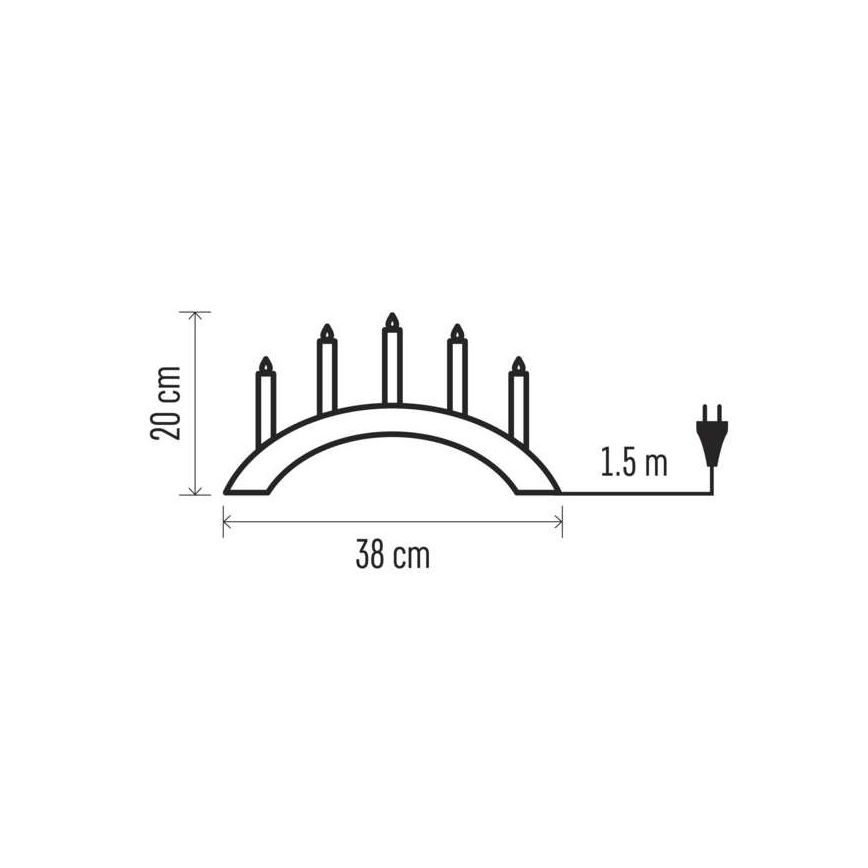 Weihnachtskerzenständer 5xE10/15W/230V weiß