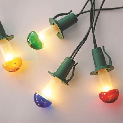 Weihnachts-Lichterkette TOADSTOOL 12xE10 10,7m warmweiß, Hergestellt in der Tschechischen Republik