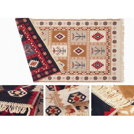 Wendbarer orientalischer Teppich KILIM GOLD 60x120 cm, mehrfarbig