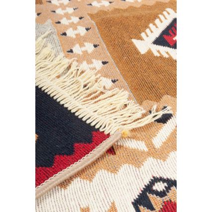 Wendbarer orientalischer Teppich KILIM GOLD 60x120 cm, mehrfarbig