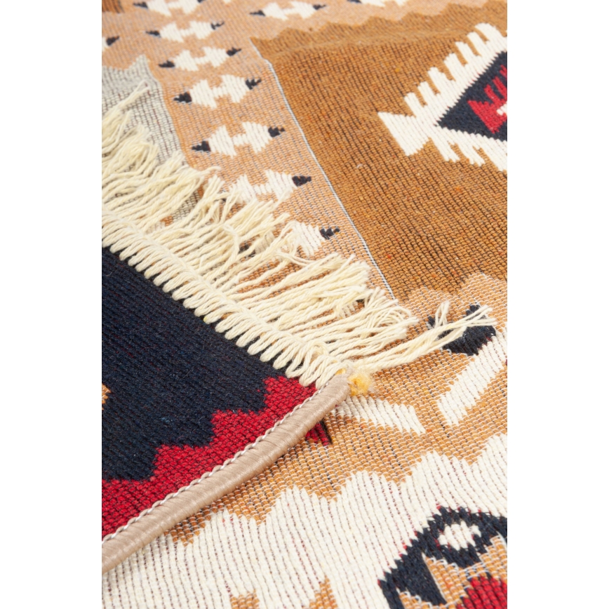 Wendbarer orientalischer Teppich KILIM GOLD 60x120 cm, mehrfarbig