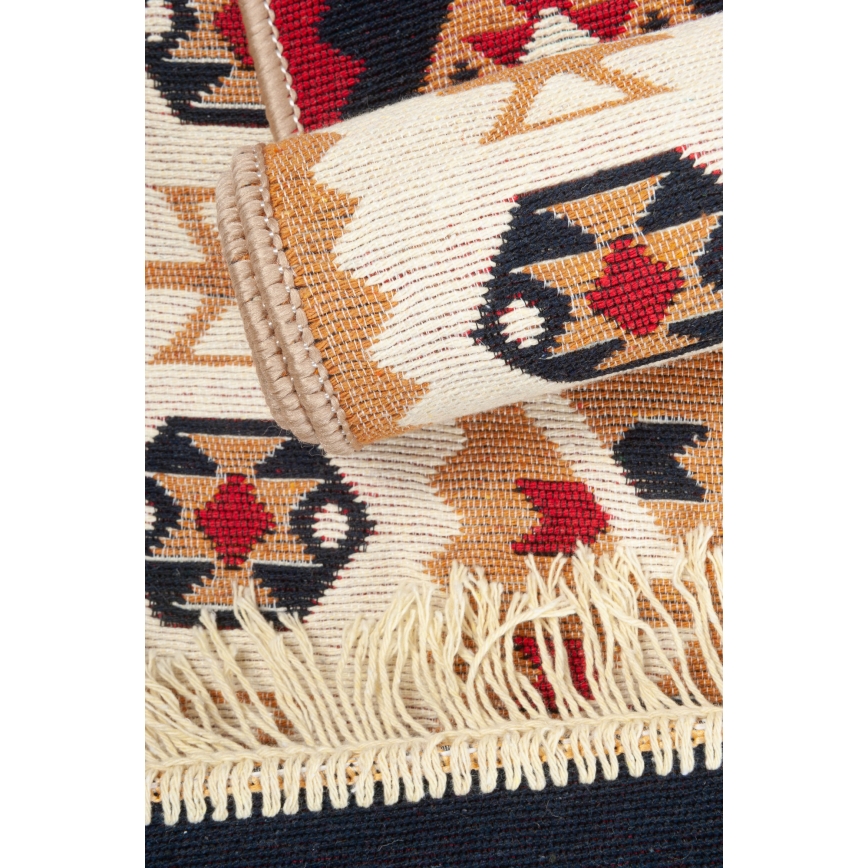 Wendbarer orientalischer Teppich KILIM GOLD 60x120 cm, mehrfarbig