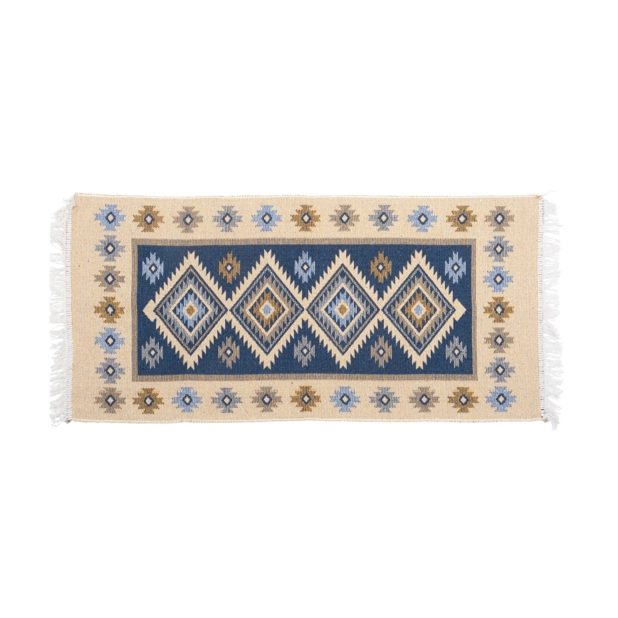 Wendbarer Orientteppich KILIM 80x150 cm blau/beige