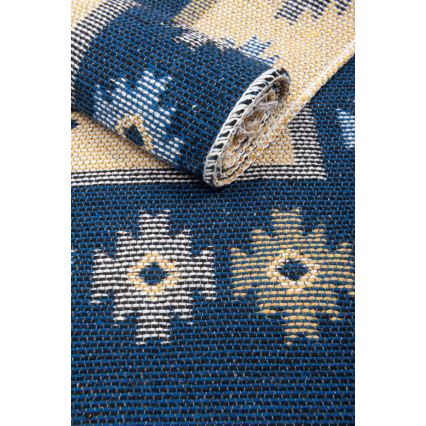 Wendbarer Orientteppich KILIM 80x150 cm blau/beige