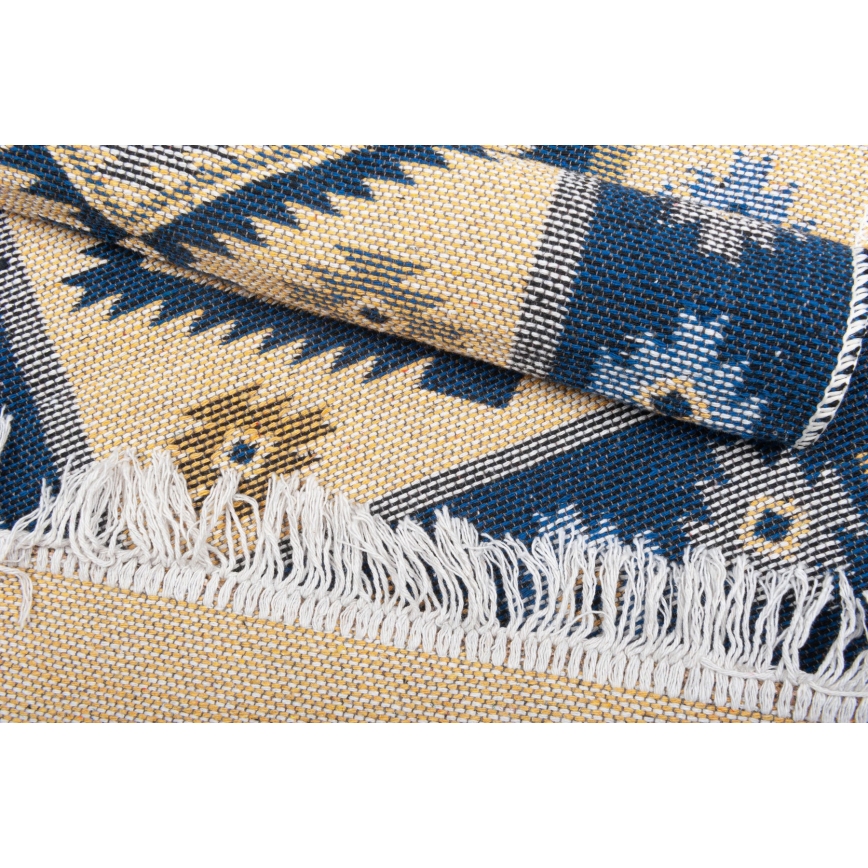 Wendbarer Orientteppich KILIM 80x150 cm blau/beige