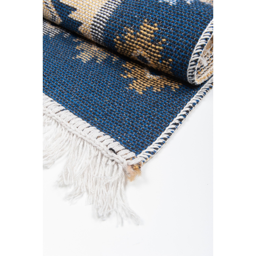 Wendbarer Orientteppich KILIM 80x150 cm blau/beige