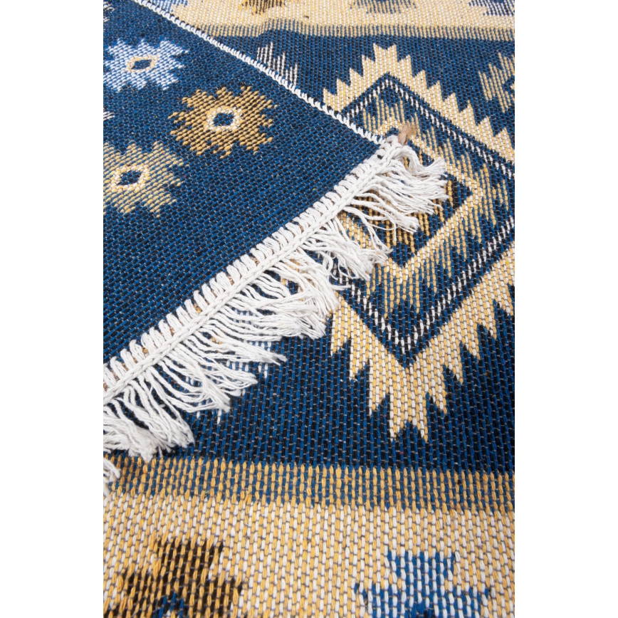 Wendbarer Orientteppich KILIM 80x150 cm blau/beige