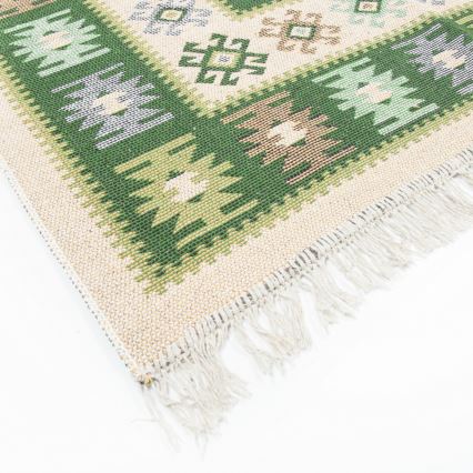 Wendbarer Orientteppich KILIM 80x150 cm Grün/Beige