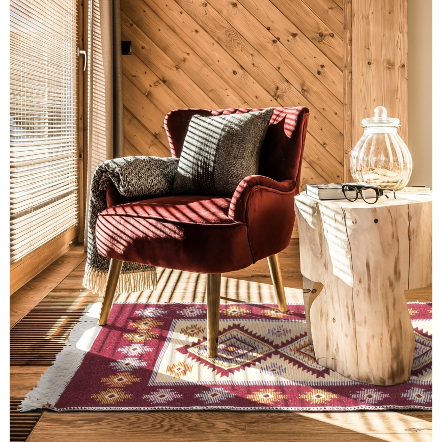 Wendbarer Orientteppich KILIM 80x150 cm rot/beige