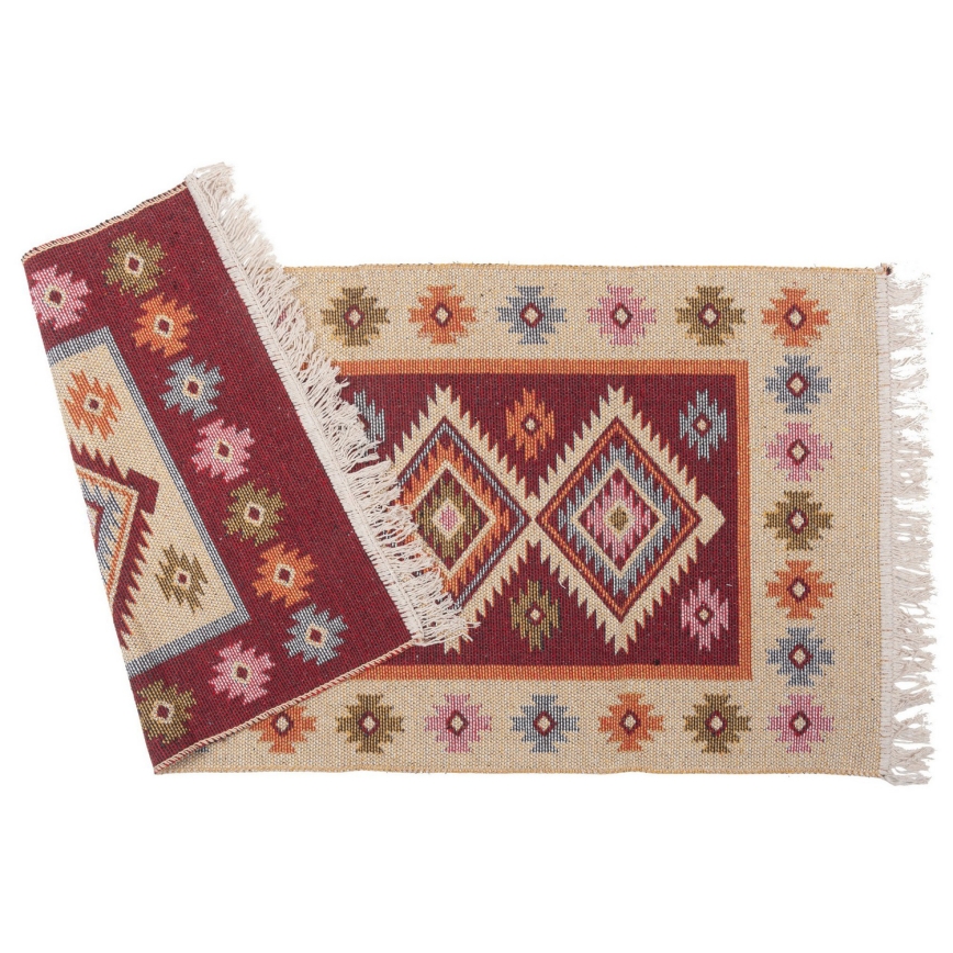 Wendbarer Orientteppich KILIM 80x150 cm rot/beige
