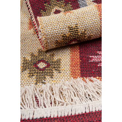 Wendbarer Orientteppich KILIM 80x150 cm rot/beige