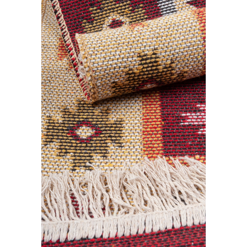 Wendbarer Orientteppich KILIM 80x150 cm rot/beige
