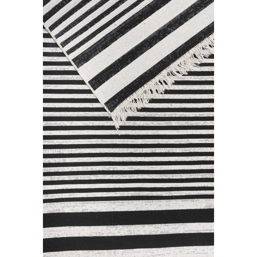 Wendbarer Teppich KILIM GOLD 80x150 cm Schwarz/Weiß
