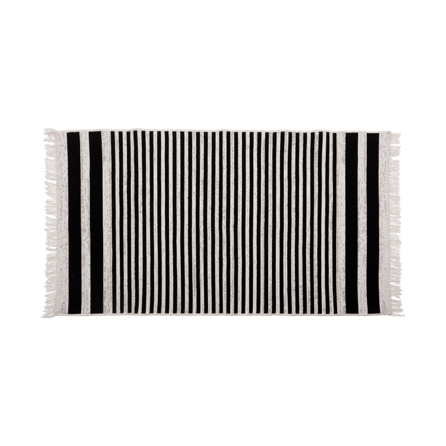 Wendeteppich KILIM GOLD 60x120 cm schwarz/weiß