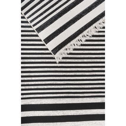 Wendeteppich KILIM GOLD 60x120 cm schwarz/weiß