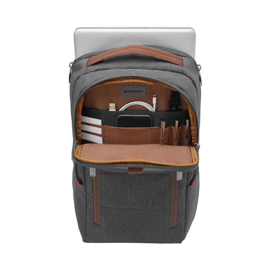 Wenger - Rucksack für 15 l 16 Laptop mit Fach für 12 Tablet + City Upgrade 2in1 Crossbody-Tasche grau