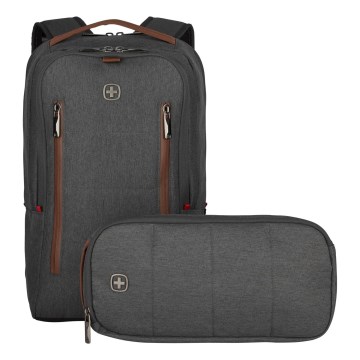 Wenger - Laptop-Rucksack 15 l 16" mit Tablet-Tasche 12" + crossbody bag City Upgrade 2-in-1 grau