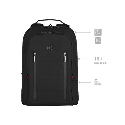 Wenger - Laptop-Rucksack 16 l 16 mit Tablet-Fach 12 City Traveler schwarz