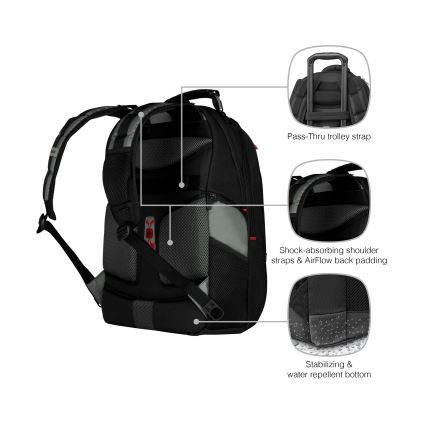 Wenger - Laptop-Rucksack 25 l 17" mit Tablet-Fach 12" Pegasus schwarz/grau