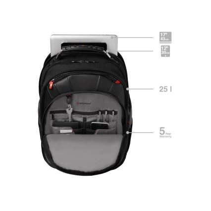 Wenger - Laptop-Rucksack 25 l 17" mit Tablet-Fach 12" Pegasus schwarz/grau
