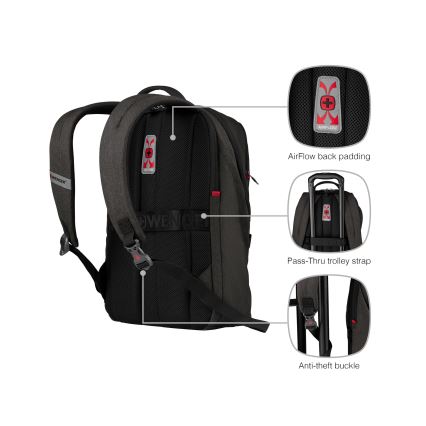 Wenger - Rucksack für Notebook 21 l 16 mit Tasche für Tablet 10 MX Light Schwarz