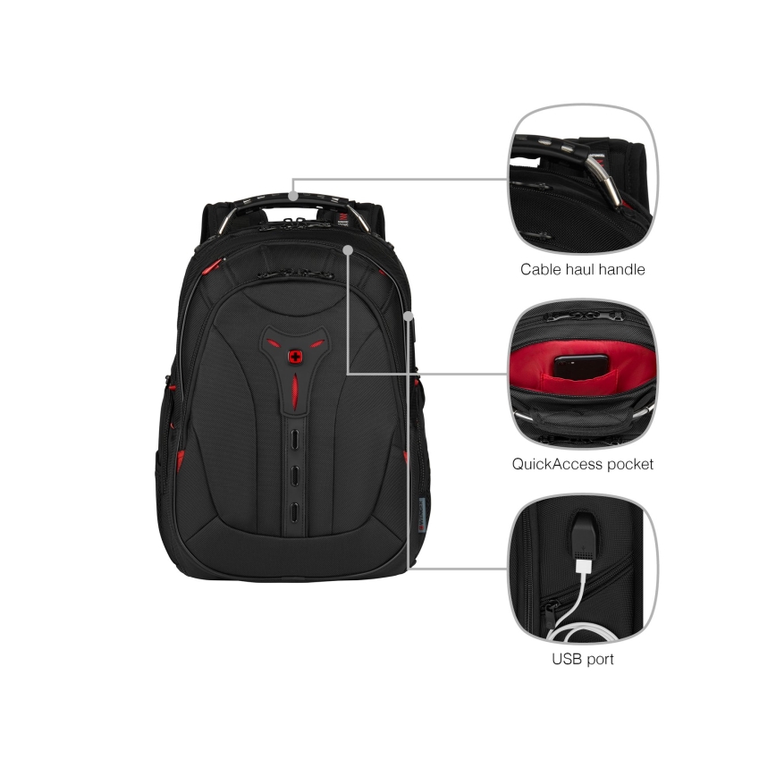 Wenger - Rucksack für Notebook 25 l 16 mit Fach für 10 Tablet Pegasus Deluxe Schwarz