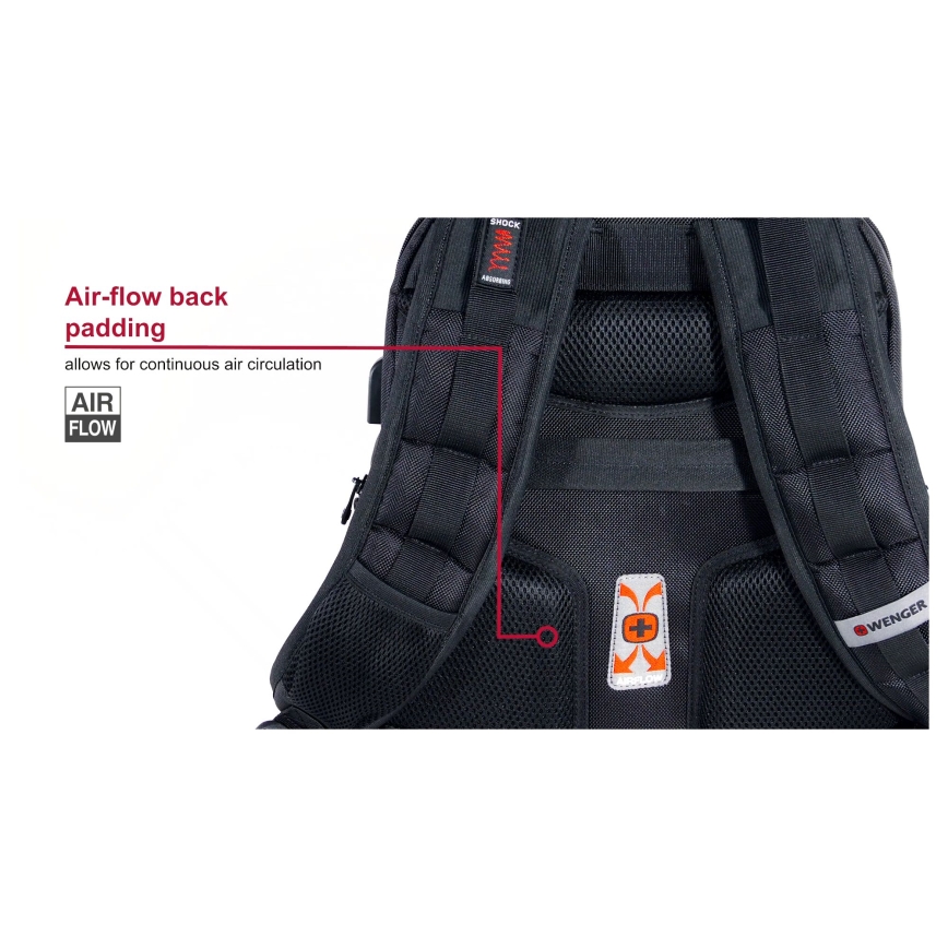 Wenger - Rucksack für Notebook 25 l 16 mit Fach für 10 Tablet Pegasus Deluxe Schwarz