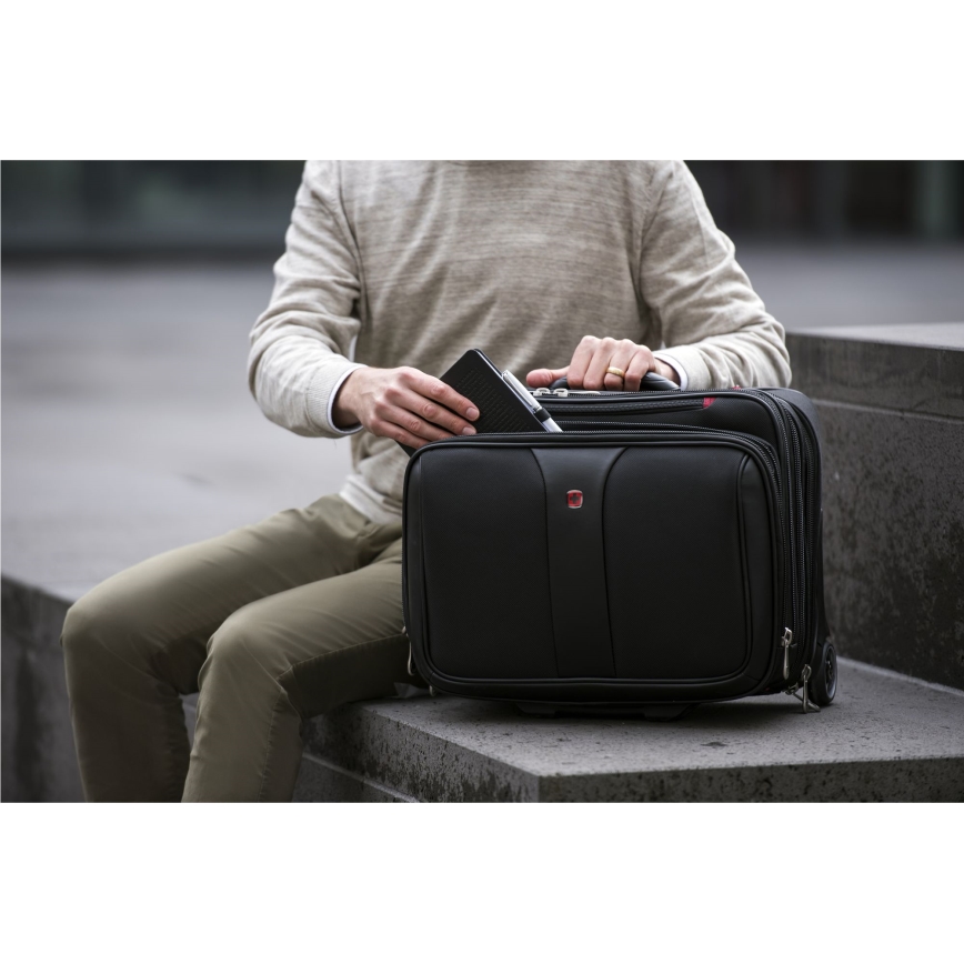 Wenger - Reisekoffer auf Rollen 25 l 17 + Notebooktasche 15,6 Patriot Schwarz