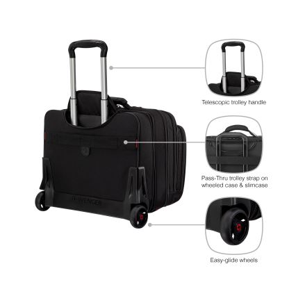 Wenger - Reisekoffer auf Rollen 25 l 17 + Notebooktasche 15,6 Patriot Schwarz