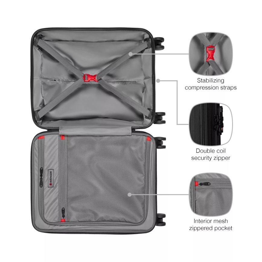 Wenger - Reisekoffer mit Rollen 39 l Legacy schwarz