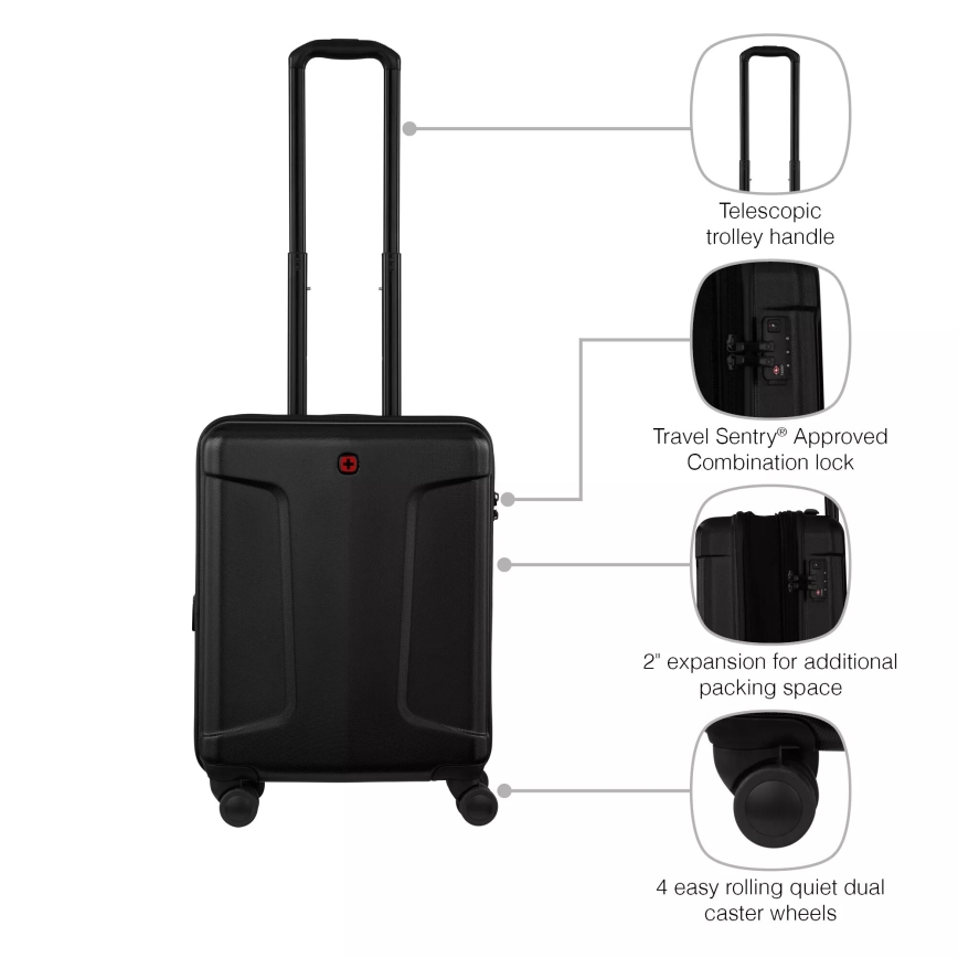 Wenger - Reisekoffer mit Rollen 39 l Legacy schwarz