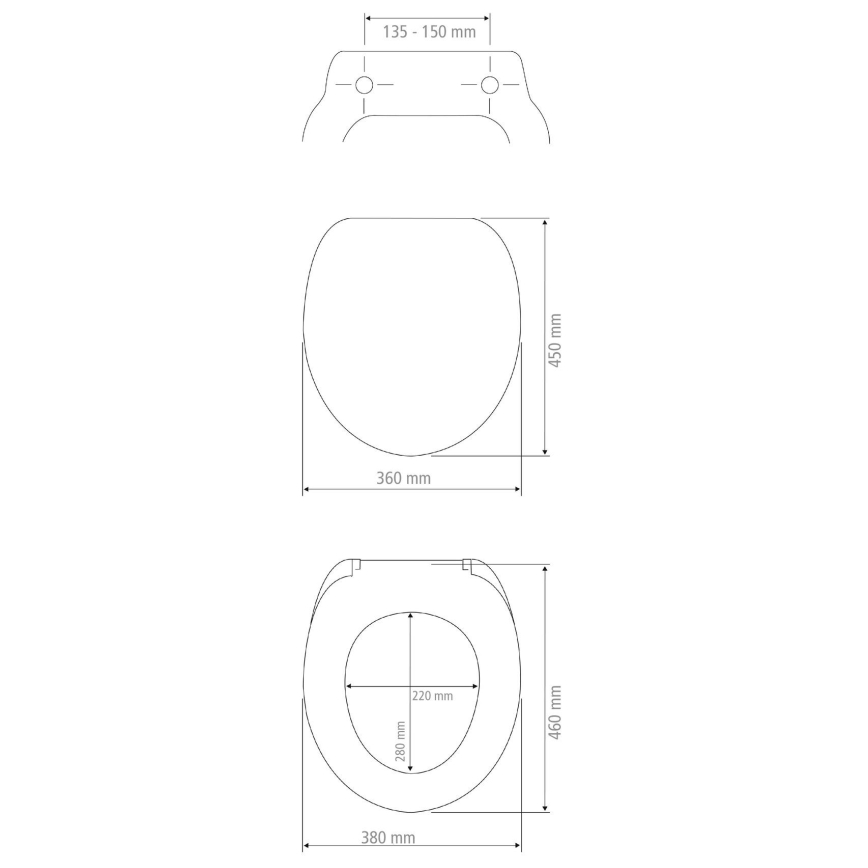 WENKO 105000100-WC-Sitz AURORA 45x36 cm weiß