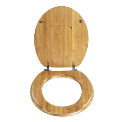 WENKO 144726100 - WC-Sitz BAMBOO 34 x 41 cm braun/silber