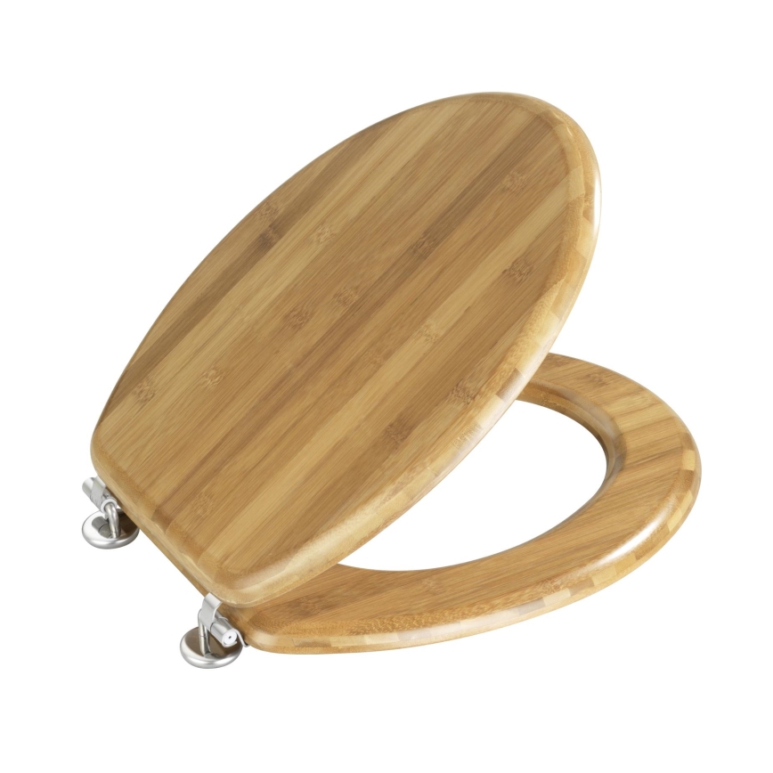 WENKO 144726100 - WC-Sitz BAMBOO 34 x 41 cm braun/silber