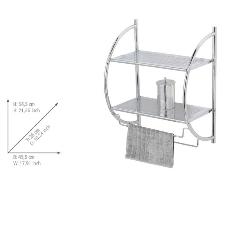 WENKO 15173100 - EXCLUSIVE Ablage 45,5 x 54,5 cm, glänzender Chrom
