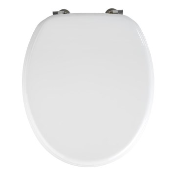 WENKO 154008100-WC-Sitz VALENCIA 43 x 36 cm weiß/silber