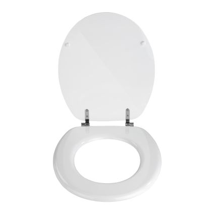 WENKO 154008100-WC-Sitz VALENCIA 43 x 36 cm weiß/silber