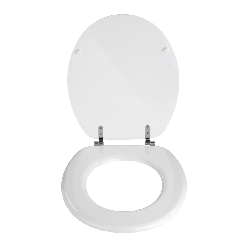 WENKO 154008100-WC-Sitz VALENCIA 43 x 36 cm weiß/silber