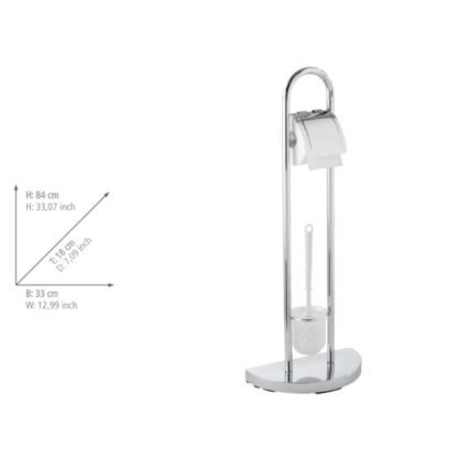 WENKO 16608100 - WC-Bürste COSENZA 33x84 cm glänzender Chrom/Satin